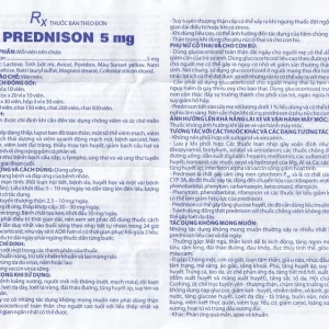 Thuốc Prednison 5mg Domesco điều trị viêm khớp dạng thấp (10 vỉ x 10 viên)