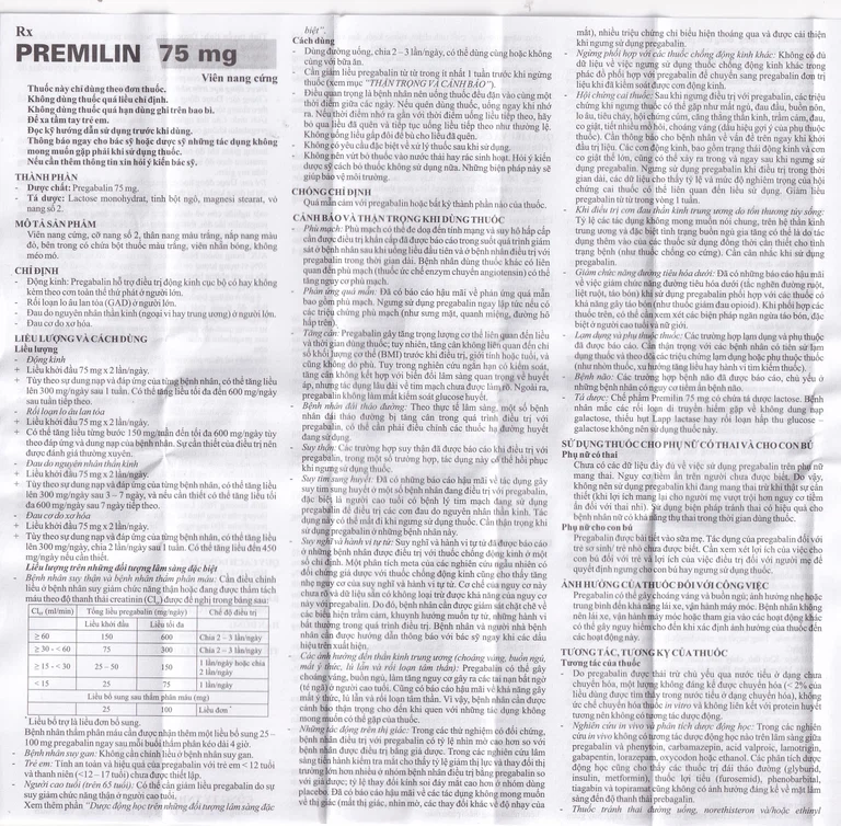 Thuốc Premilin 75mg Hasan điều trị động kinh cục bộ (3 vỉ x 10 viên)