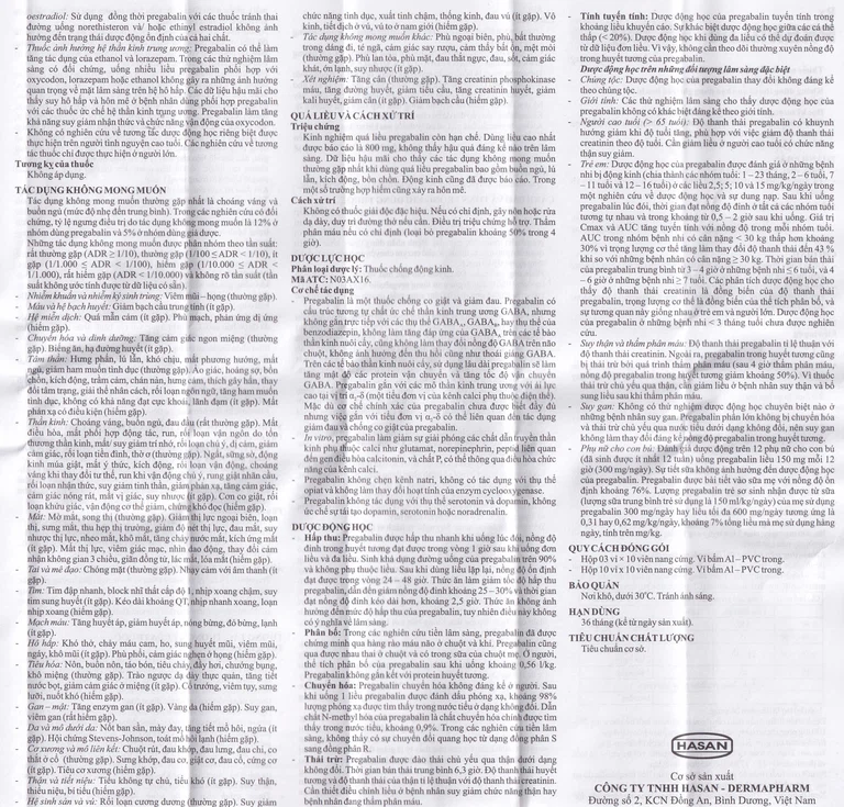 Thuốc Premilin 75mg Hasan điều trị động kinh cục bộ (3 vỉ x 10 viên)