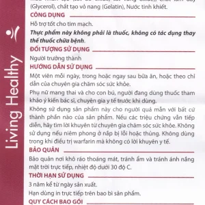 Viên uống Living Healthy CoQ10 150mg hỗ trợ tim mạch, tuần hoàn máu (60 viên)