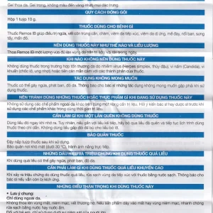 Gel Remos IB trị ngứa, viêm da và vết côn trùng cắn (10g)