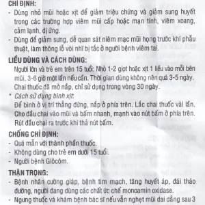 Thuốc nhỏ mũi Rhinex 0.05% Uphace giảm sung huyết, viêm xoang, viêm mũi dị ứng (15ml)