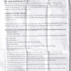 Thuốc Rigevidon 21+7 Gedeon dùng cho tránh thai (3 vỉ x 28 viên)