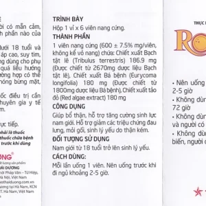 Viên uống Rocket 1h Thái Dương giúp bổ thận dương, tăng cường sinh lực (6 viên)