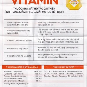 Thuốc nhỏ mắt V.Rohto Vitamin hỗ trợ cải thiện tình trạng giảm thị lực, mắt mờ (13ml)
