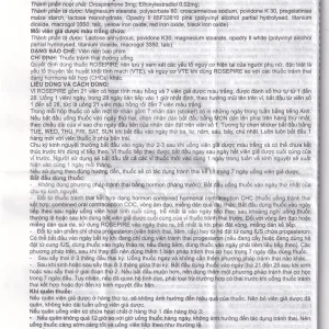 Thuốc Rosepire 3mg/0,02mg Exeltis tím dùng để tránh thai (1 vỉ x 28 viên)