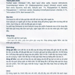 Dầu gội Rudondo New Quang Xanh giúp sạch gầu, giảm nấm, dầu nhờn da dầu (120ml)