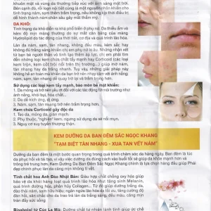 Kem dưỡng da ban đêm Sắc Ngọc Khang 30g làm mờ các vết nám, sạm, tàn nhang