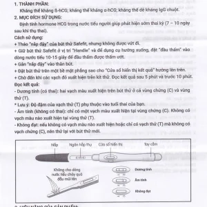 Bút thử thai nhanh Safefit cho kết quả nhanh với độ chính xác cao