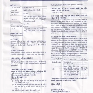 Thuốc nhỏ mắt Sanlein Mini 0.1% Santen hỗ trợ điều trị rối loạn biểu mô kết giác mạc (3 vỉ x 10 lọ x 0.4ml)