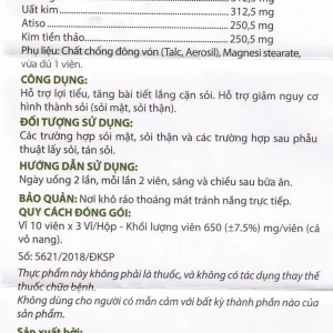 Viên uống Sỏi Mật Trái Sung usmedical hỗ trợ lợi tiểu, tăng bài tiết lắng cặn sỏi (3 vỉ x 10 viên)