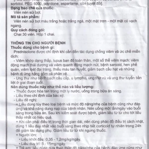Viên sủi Sovepred Mekophar điều trị viêm khớp dạng thấp, lupus ban đỏ toàn thân (30 viên)