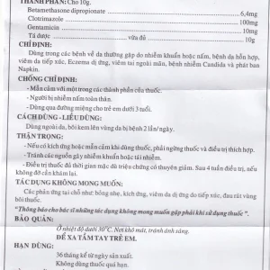 Kem bôi da Srinron 10g Mipharmco điều trị các bệnh về da do nhiễm khuẩn hoặc nấm, bệnh da hỗn hợp