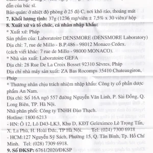 Viên uống Suvéal Magne-Fer Densmore bổ sung magie, vitamin B6 và sắt cho cơ thể (3 vỉ x 10 viên x 37g)