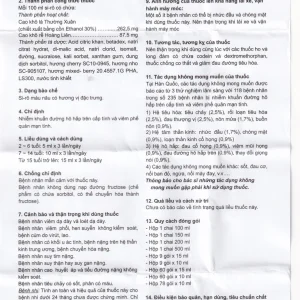 Siro Synatura Syrup AhnGook điều trị nhiễm khuẩn đường hô hấp trên cấp tính và viêm phế quản mạn tính (9 gói x 10ml)