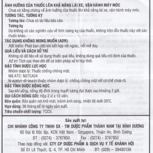 Thuốc Taginyl 500mg Thành Nam điều trị triệu chứng cơn chóng mặt (2 vỉ x 10 viên)