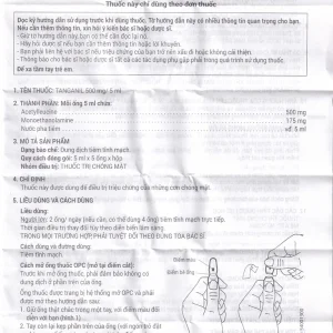 Thuốc tiêm Tanganil 500mg/5ml Pierre Fabre điều trị triệu chứng các cơn chóng mặt (1 vỉ x 5 ống x 25ml)