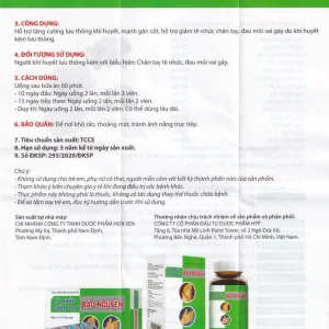 Viên uống Tê Nhức Chân Tay Bảo Nguyên tăng cường lưu thông khí huyết (3 vỉ x 10 viên)