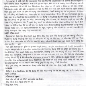 Thuốc Telmisartan 40 TV.Pharm điều trị tăng huyết áp (3 vỉ x 10 viên)