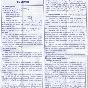 Thuốc Temivir Meyer - BPC hỗ trợ điều trị nhiễm HIV-I hoặc điều trị viêm gan B mạn tính (3 vỉ x 10 viên)