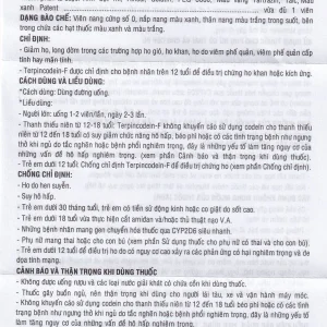 Thuốc Terpincodein-F giảm ho, long đờm (10 vỉ x 10 viên)