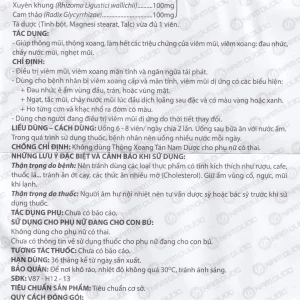 Thuốc Thông Xoang Tán Nam Dược điều trị viêm xoang mãn tính (50 viên)