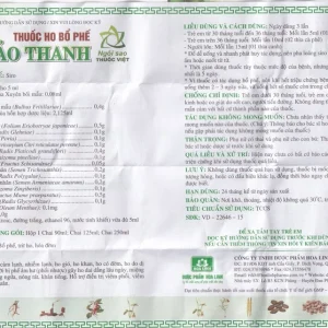Siro Bảo Thanh Hoa Linh điều trị ho, bổ phế, hóa đờm (90ml)