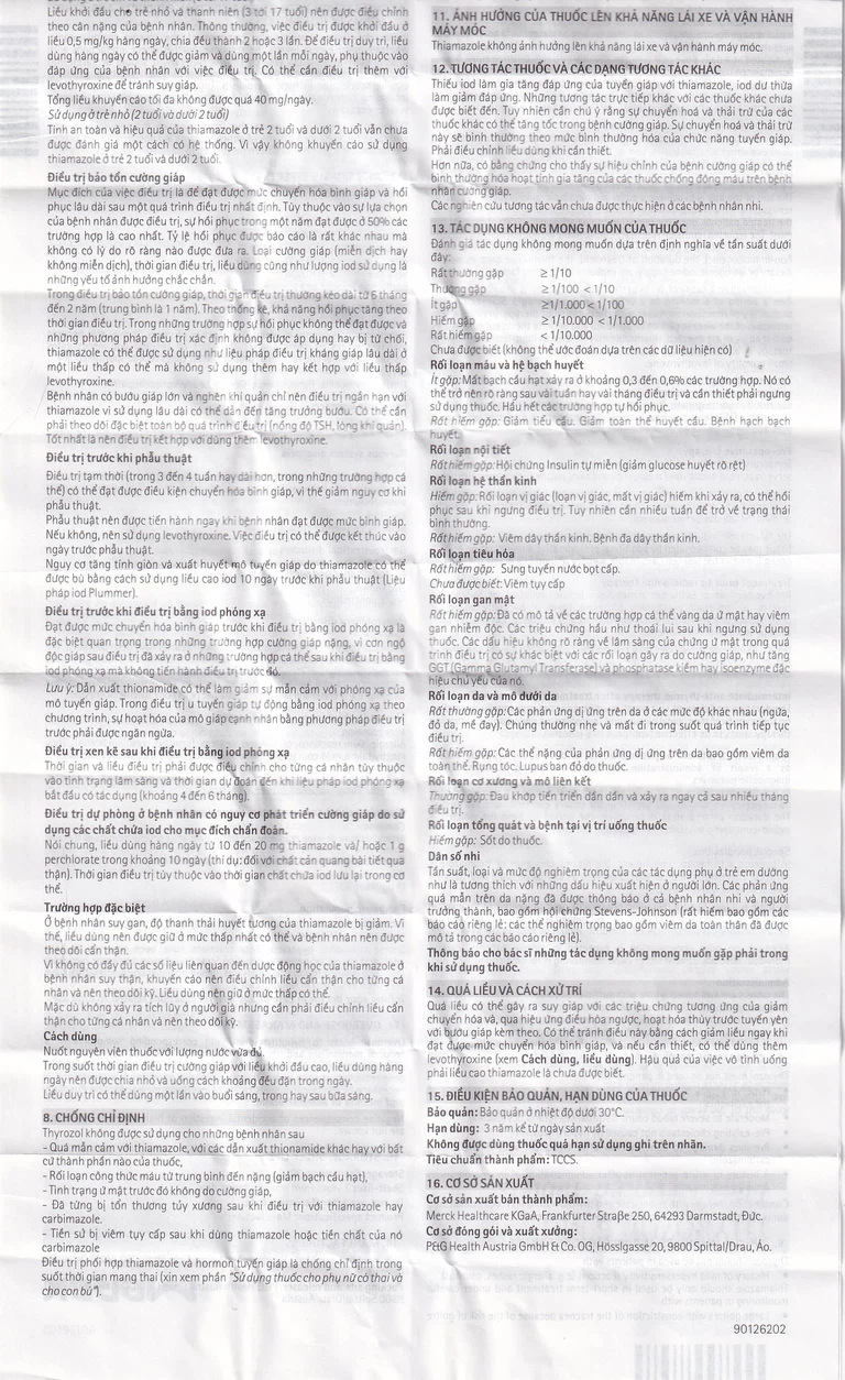Thuốc Thyrozol 5mg Merck điều trị cường giáp (10 vỉ x 10 viên)
