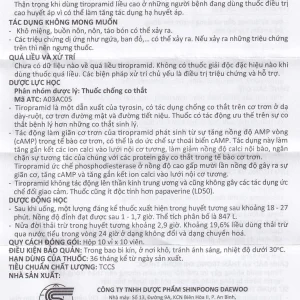 Thuốc Tiram 100mg Shinpoong Deawoo điều trị co thắt dạ dày ruột (10 vỉ x 10 viên)