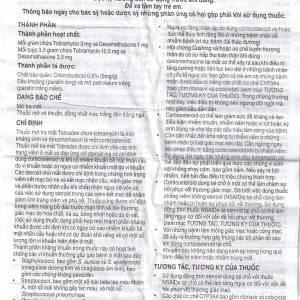 Thuốc mỡ tra mắt TobraDex Alcon điều trị viêm và nhiễm khuẩn (3,5g)