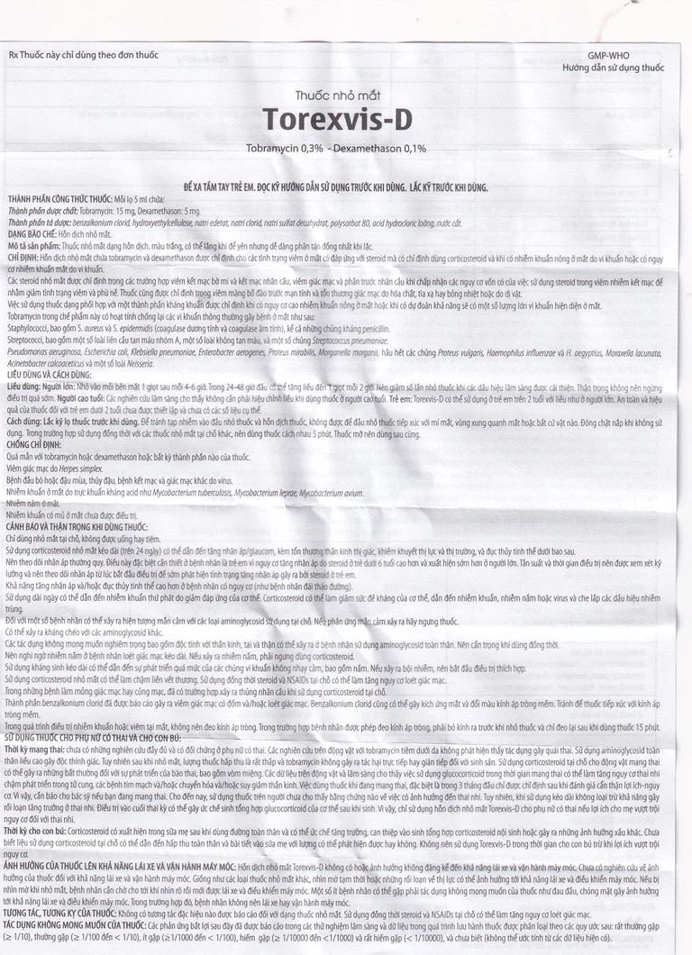 Thuốc nhỏ mắt Torexvis 0,3% Gia Nguyễn phòng và điều trị viêm và ngăn ngừa nhiễm khuẩn (5ml)