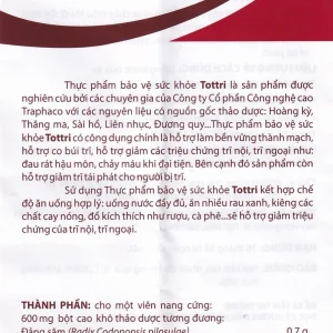 Viên uống Tottri Traphaco hỗ trợ làm co các búi trĩ (3 vỉ x 10 viên)