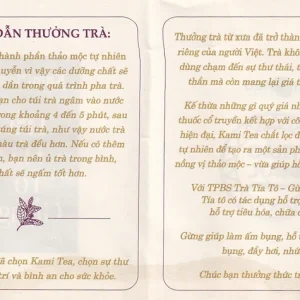 Trà Tía Tô – Gừng Kami Tea hỗ trợ tiêu hoá, chữa cảm mạo, nhức đầu, bụng dầy trướng (20 túi)