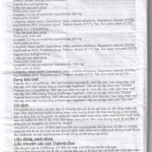 Thuốc Trajenta Duo 2.5mg/850mg Boehringer điều trị đái tháo đường típ 2 (14 viên)