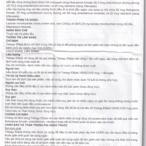 Thuốc bột hít phân liều Trelegy Ellipta GSK điều trị bệnh phổi tắc nghẽn mãn tính (30 liều hít)