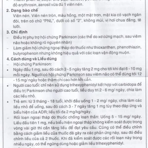 Thuốc Trihexyphenidyl Pharmedic điều trị phụ trợ hội chứng Parkinson (5 vỉ x 20 viên)
