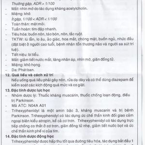 Thuốc Trihexyphenidyl Pharmedic điều trị phụ trợ hội chứng Parkinson (5 vỉ x 20 viên)