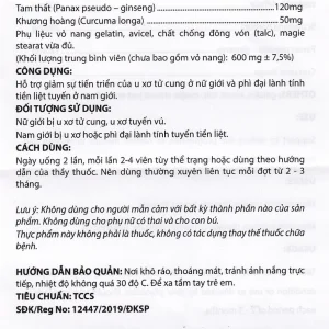 Viên uống Trinh Nữ Hoàng Cung Dolexphar hỗ trợ giảm sự tiến triển của u xơ tử cung (60 viên)