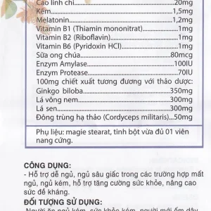 Viên uống Trùng Thảo Gold Thành Công hỗ trợ dễ ngủ, ngủ sâu giấc (30 viên)