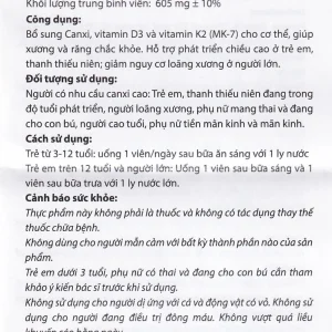 Viên uống Tubocal-S Lustrel bổ sung canxi, vitamin D3 và vitamin K2, giúp xương và răng chắc khỏe (4 vỉ x 15 viên)
