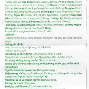 Thuốc Tuzamin Mediplantex hỗ trợ điều trị phong thấp, đau lưng (3 vỉ x 10 viên)