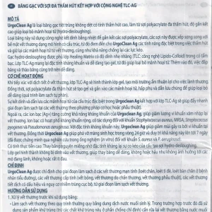 Gạc kháng khuẩn chống dính UrgoClean Ag 10cm x 10cm Urgo làm sạch vết thương mạn tính (10 miếng)