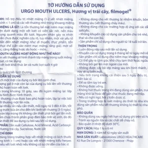 Gel Urgo Mouth Ulcers vị trái cây hỗ trợ điều trị vết loét, vết thương nhỏ trong miệng (6ml)