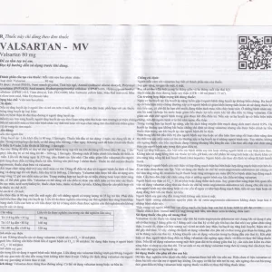 Thuốc Valsartan-MV 80mg USP điều trị bệnh tăng huyết áp và suy tim (3 vỉ x 10 viên)