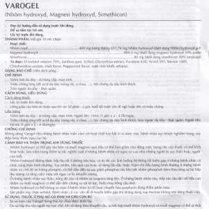 Hỗn dịch uống Varogel Shinpoong Deawoo điều trị viêm loét dạ dày, tá tràng (20 gói x 10ml)