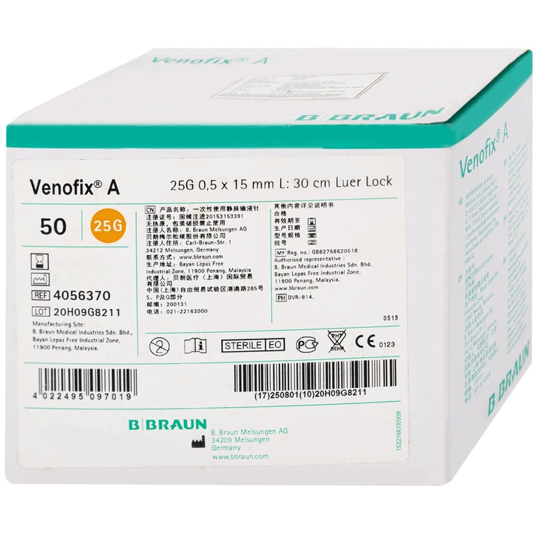 Kim cánh bướm Venofix A 25G 0.5 x 15mm B.Braun (50 cái)