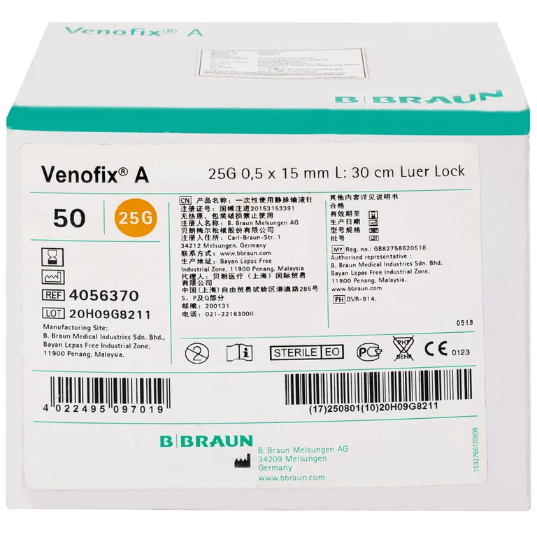 Kim cánh bướm Venofix A 25G 0.5 x 15mm B.Braun (50 cái)