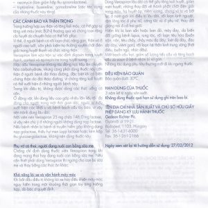 Thuốc Verospiron 25mg Gedeon điều trị ngắn hạn phẫu thuật (1 vỉ x 20 viên)