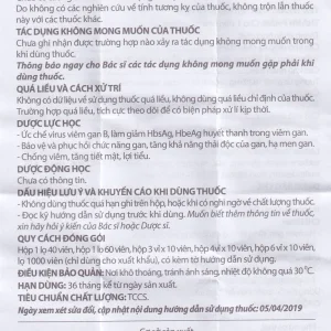 Thuốc VG-5 Danapha điều trị hạ men gan, viêm gan (40 viên)