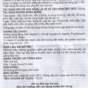 Viên sủi Vitamin C 1000mg OPC điều trị bệnh Scorbut và các chứng chảy máu do thiếu Vitamin C (10 viên)